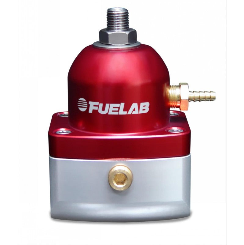 FUELAB 52502-2 Fuel Pressure Regulator In-Line Carbureted (4-12 psi, 6AN-In, 6AN-Out) Red Photo-0 