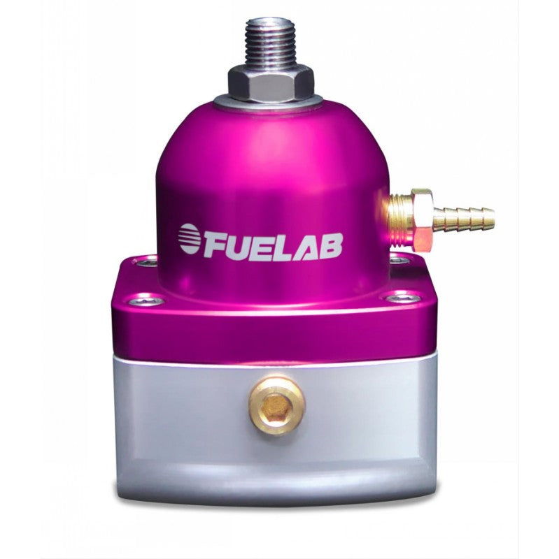FUELAB 54501-4 Mini Fuel Pressure Regulator In-Line EFI (25-90 psi, 6AN-In, 6AN-Out) Purple Photo-0 
