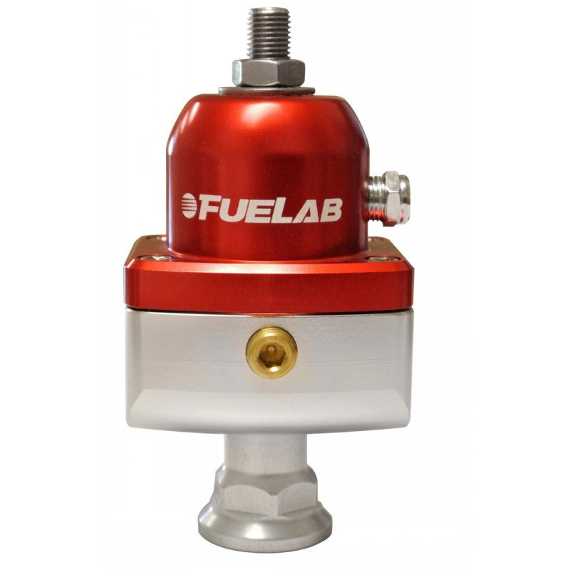 FUELAB 55504-2 Fuel Pressure Regulator Blocking Style High Pressure (25-65 psi, 8AN-In, 8AN-Out) Red Photo-0 