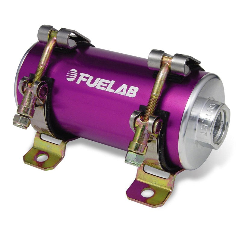 FUELAB 41401-4 EFI In-Line Fuel Pump PRODIGY (105 GPH @ 45 PSI, 125 PSI max, up to 1050 HP) Purple Photo-0 