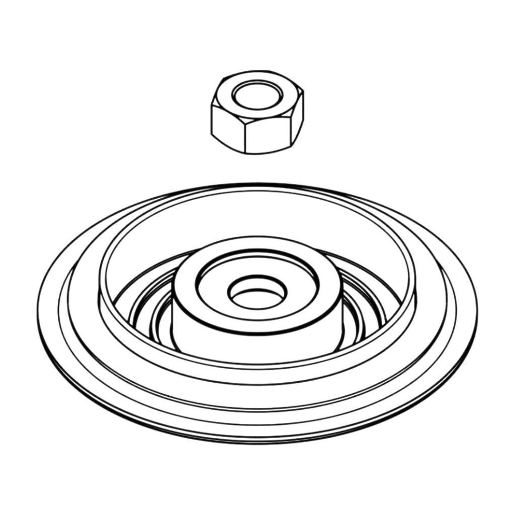 GARRETT 910476-0002 Diaphragm Kit, 45mm, 50mm (includes Diaphragm assy and valve stem nut) for Wastegate GVW-45 Photo-0 