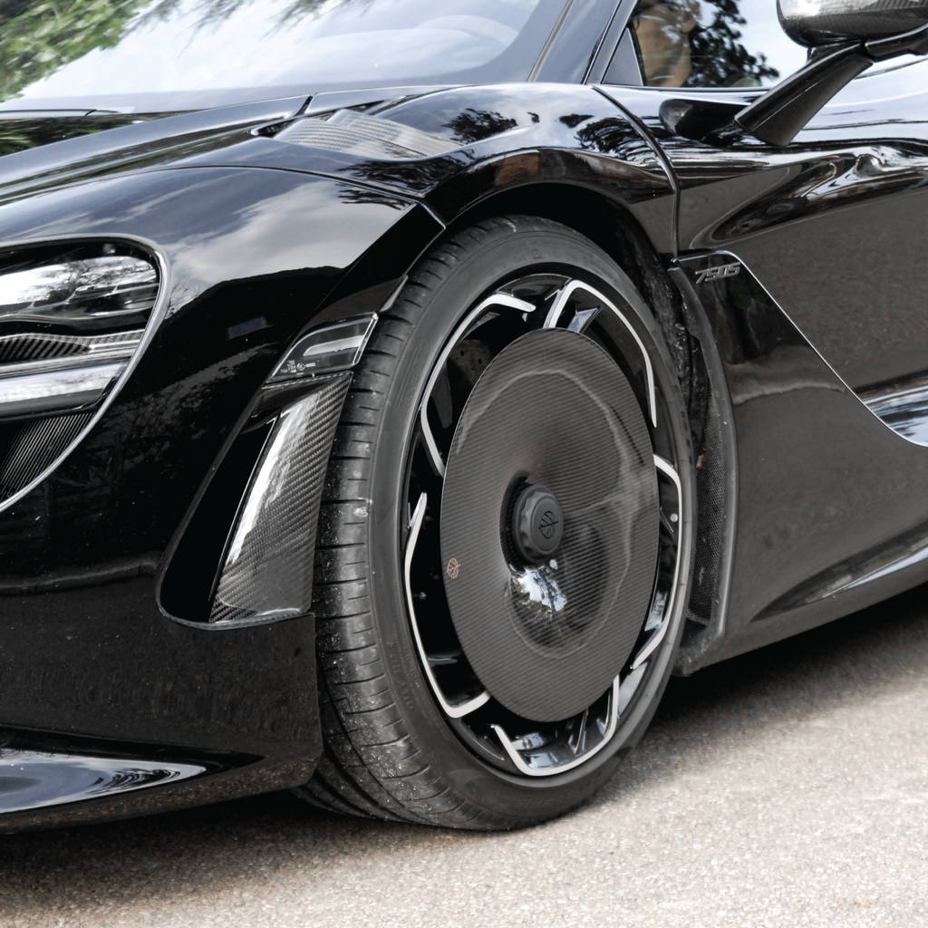GOLD LEAF ADEVO-MCL750S-GL Wheel Covers Aero Disc EVO (Carbon / Gloss) for MCLAREN 750S OEM Wheels Photo-15 