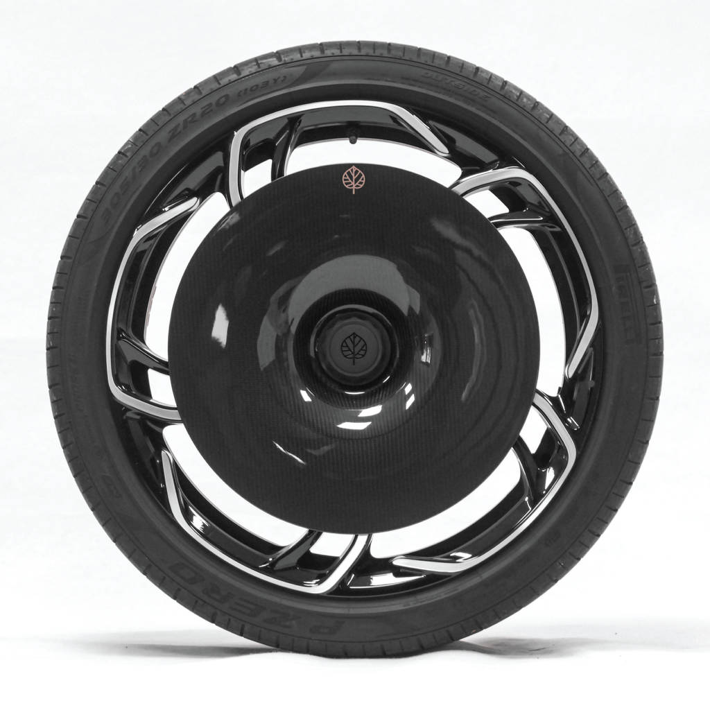 GOLD LEAF ADEVO-MCL750S-MT Wheel Covers Aero Disc EVO (Carbon / Matte) for MCLAREN 750S OEM Wheels Photo-1 