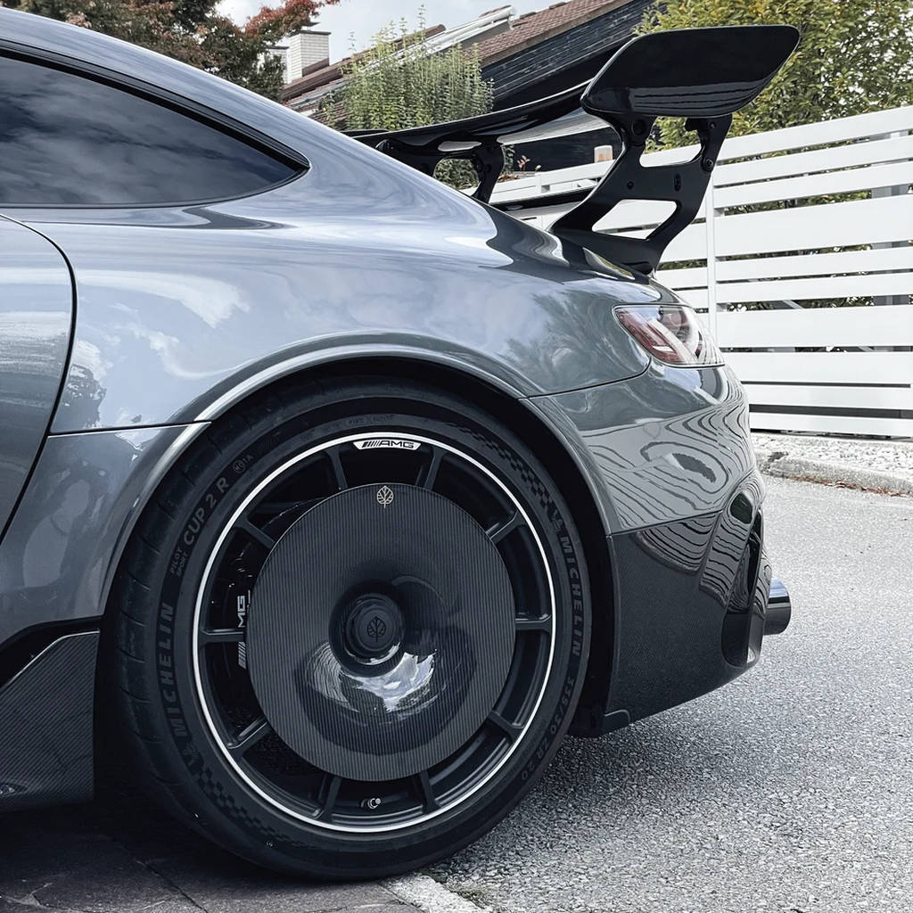 GOLD LEAF ADEVO-AMGGT-GL Wheel Covers Aero Disc EVO (Carbon / Gloss) for MERCEDES-AMG GT Black Series OEM Wheels Photo-6 