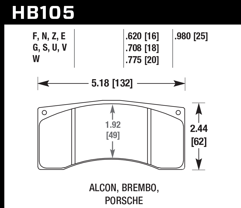 HAWK HB105D.620 Brake Pads ER-1 Endurance Racing Photo-1 