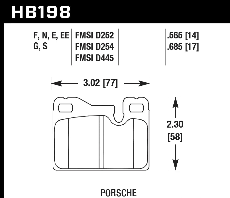 HAWK HB198D.685 Front Brake Pads ER-1 Endurance Racing for PORSCHE 924 1977-1980 Photo-1 