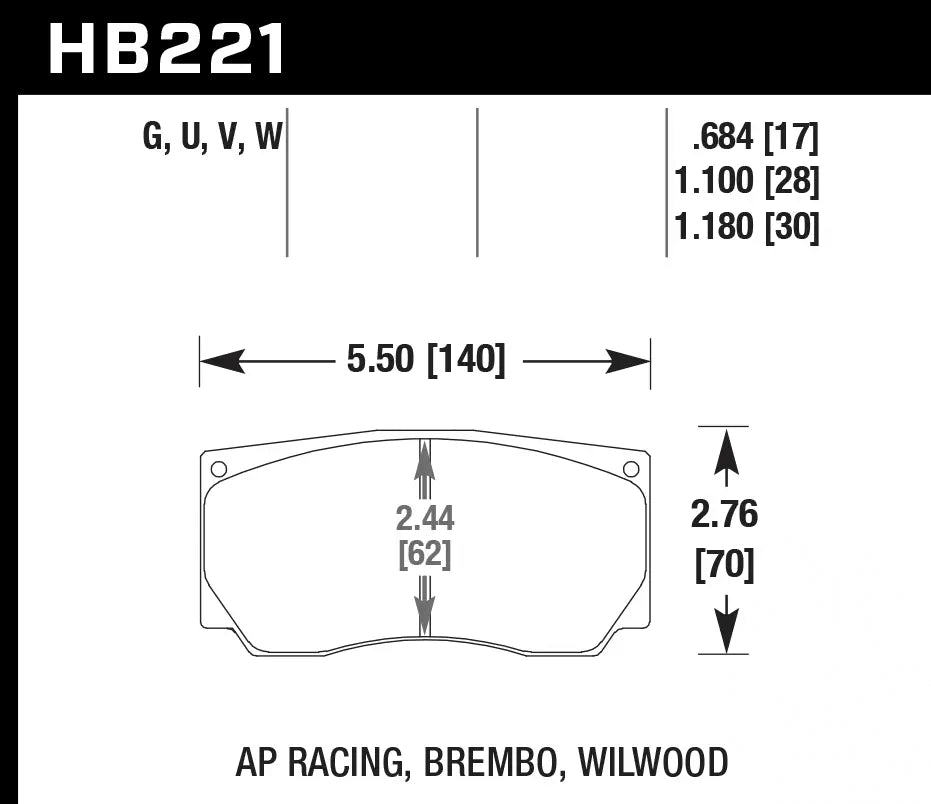 HAWK HB221D1.10 Rear Brake Pads ER-1 Endurance Racing for SAAB 9-5 Aero 2.3L 2009/ BMW Z4 Roadster 3.0i 3.0L 2006 Photo-1 