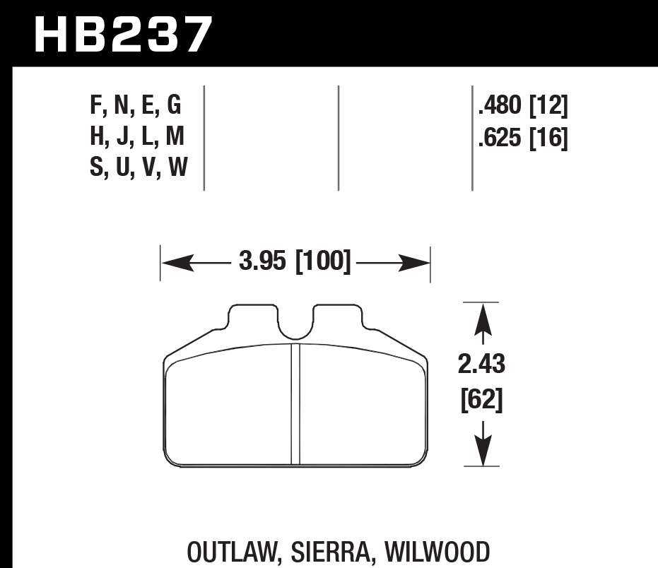 HAWK HB237D.625 Brake Pads ER-1 Endurance Racing Photo-1 