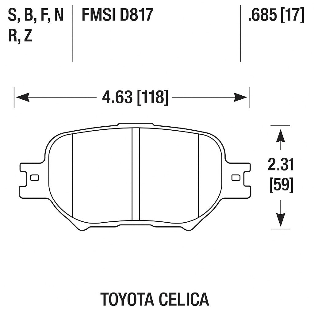 HAWK HB328Z.685 Front Brake Pads PC for TOYOTA Celica 1999-2005 Photo-1 