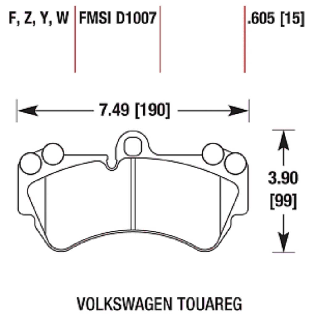 HAWK HB512F.605 Front Brake Pads HPS for VW Touareg 2002-2010 / PORSCHE Cayenne 2002-2010 Photo-3 