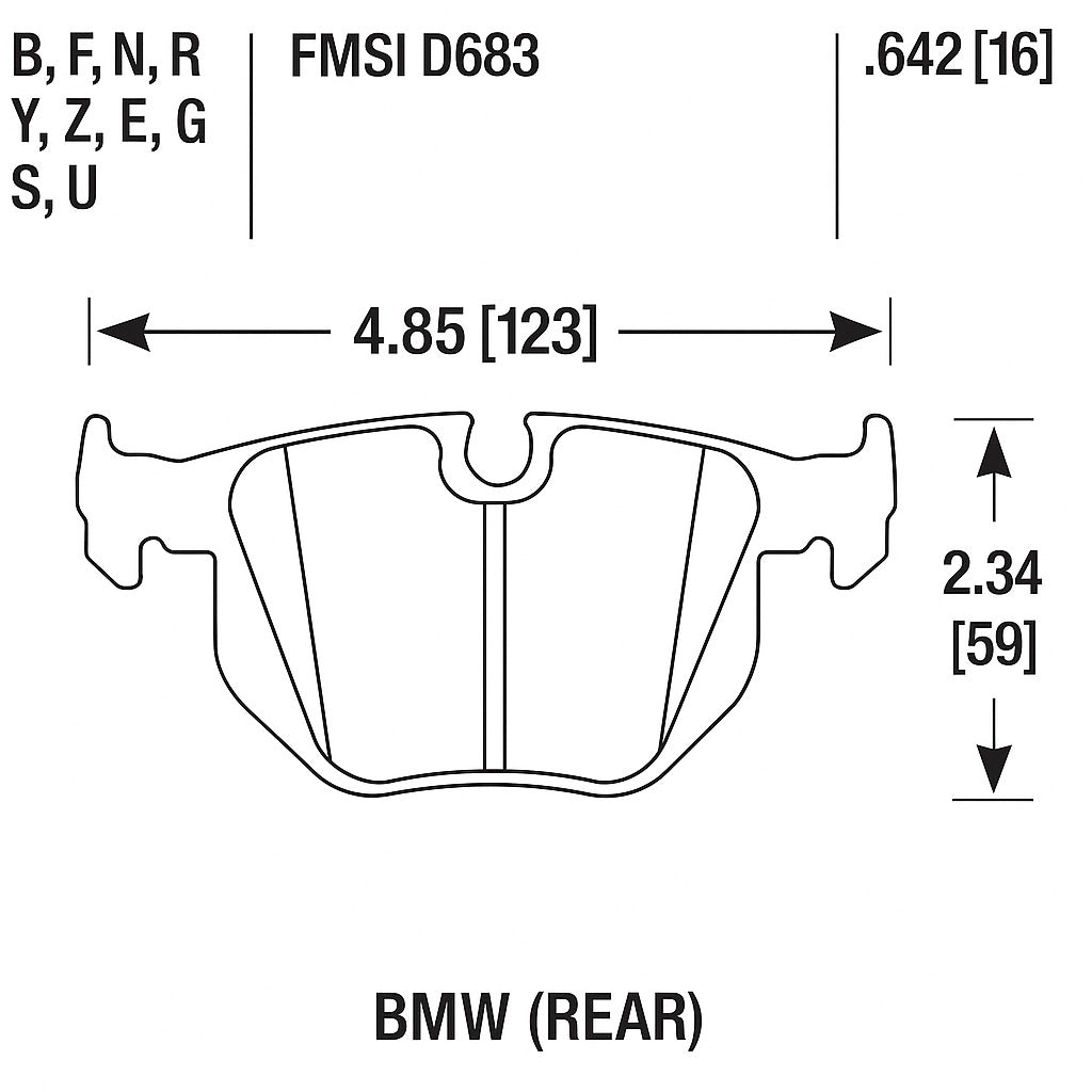 HAWK HB518B.642 Rear Brake Pads HPS 5.0 for BMW M3 (E46) 2001-2006 / Z4 M 2006- Photo-1 