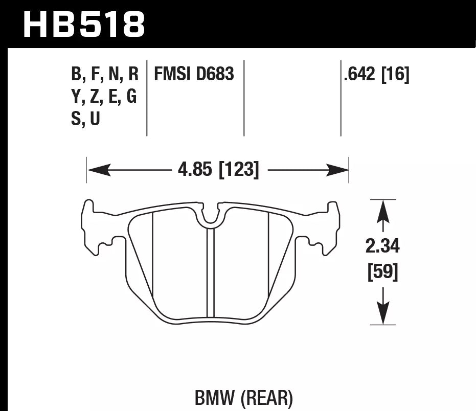 HAWK HB518D.642 Rear Brake Pads ER-1 Endurance Racing for BMW X3 xDrive30i 3.0L 2009-2010 Photo-1 