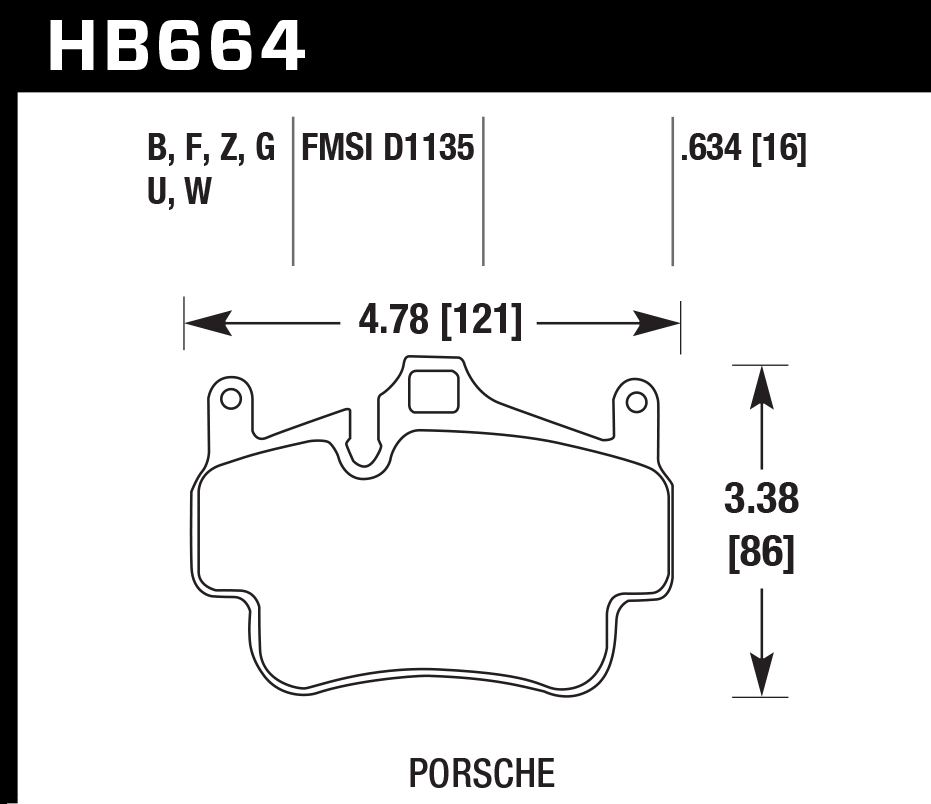 HAWK HB664D.634 Front Brake Pads ER-1 Endurance Racing for PORSCHE Cayman 3.4L 2012 Photo-1 