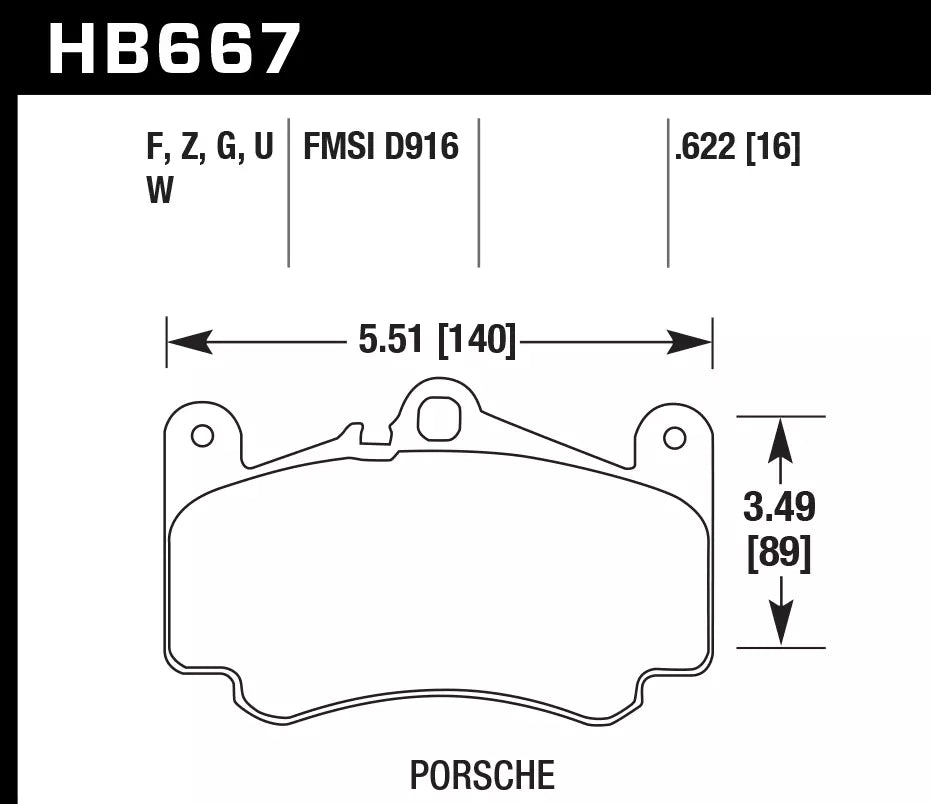 HAWK HB667D.622 Front Brake Pads ER-1 Endurance Racing for PORSCHE 911 Carrera S 3.8 2008-2012 Photo-1 