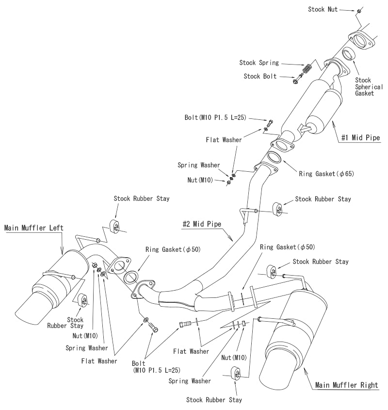 HKS 32016-BT004 Exhaust System HI-POWER SPEC-L for TOYOTA GR86, SUBARU BRZ Photo-2 