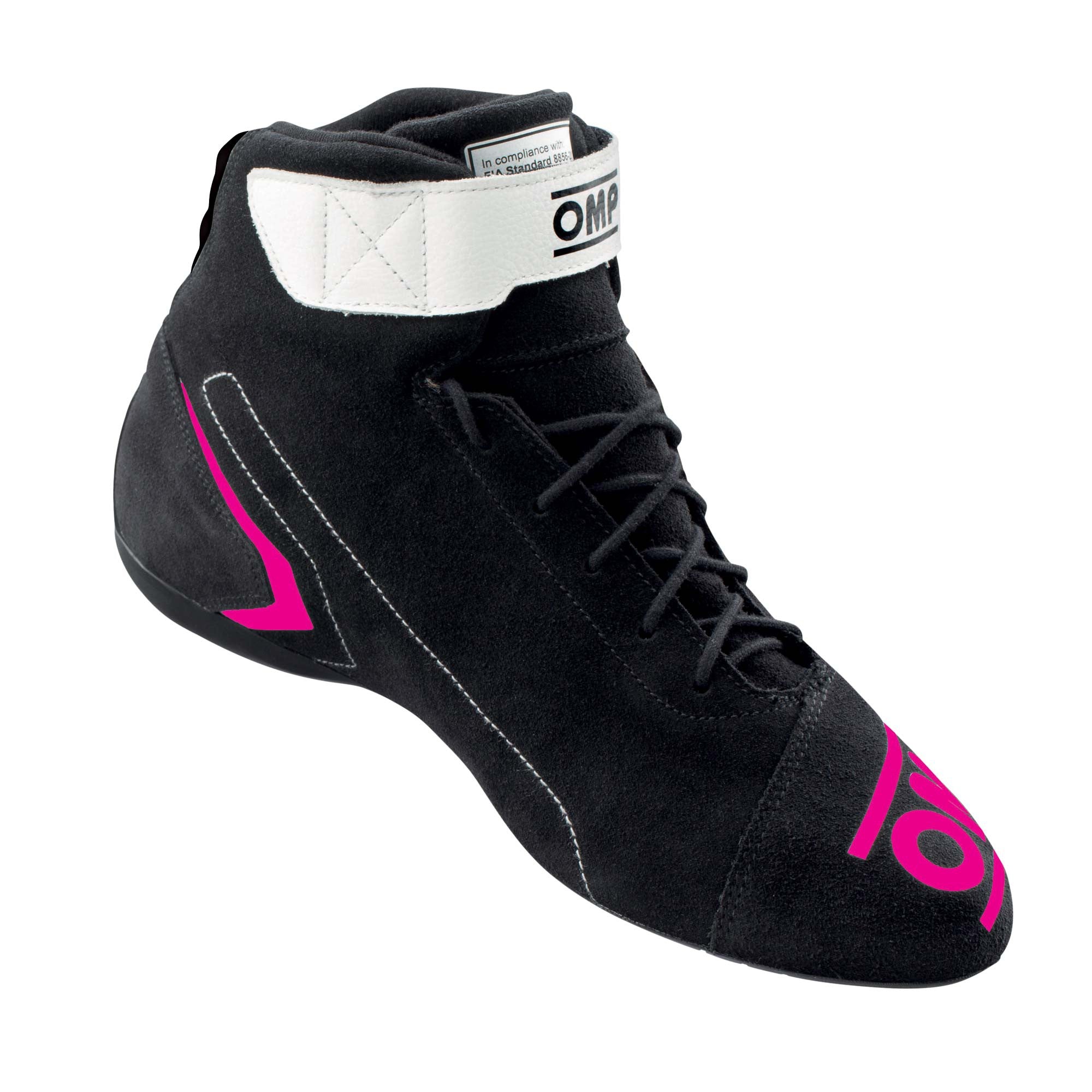 OMP IC0-0824-A01-277-39 FIRST my2021 Racing shoes, FIA 8856-2018, black/fuchsia, size 39 Photo-1 