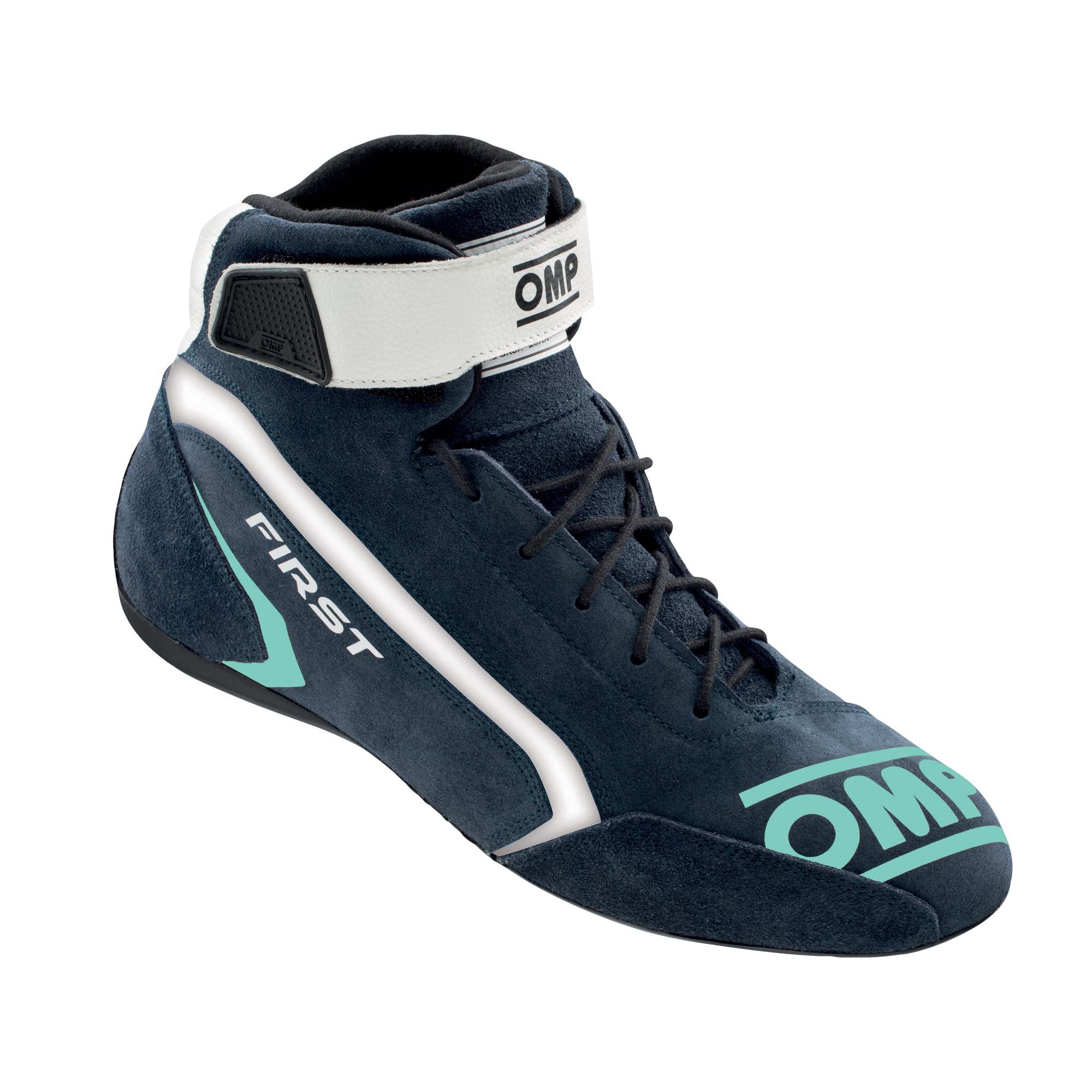 OMP IC0-0824-A01-248-45 FIRST my2021 Racing shoes, FIA 8856-2018, navy blue/tiffany, size 45 Photo-0 