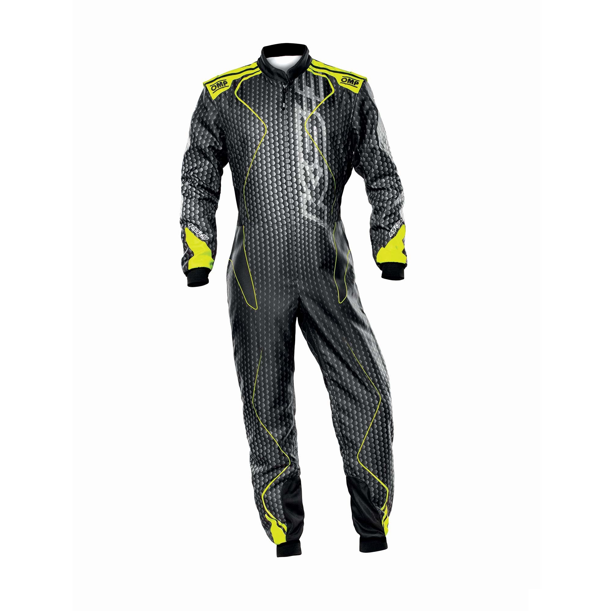 OMP KA0-1730-AK1-178-160 KS-3 ART Karting suit, CIK, children, black/fluo yellow, size 160 Photo-0 