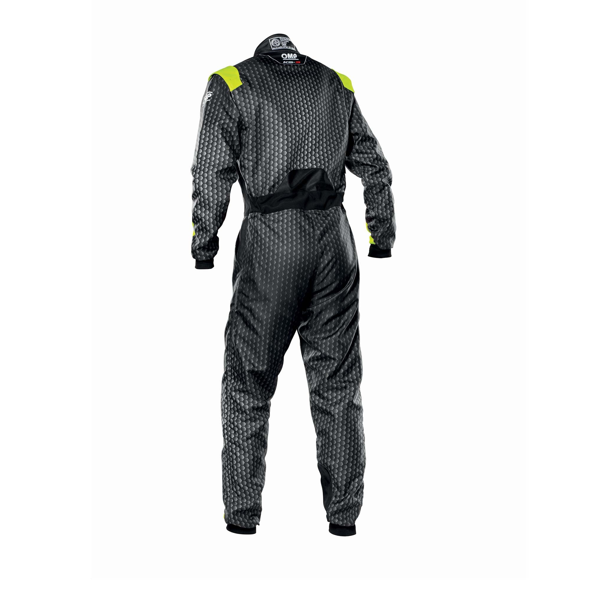 OMP KA0-1730-AK1-178-130 KS-3 ART Karting suit, CIK, children, black/fluo yellow, size 130 Photo-1 