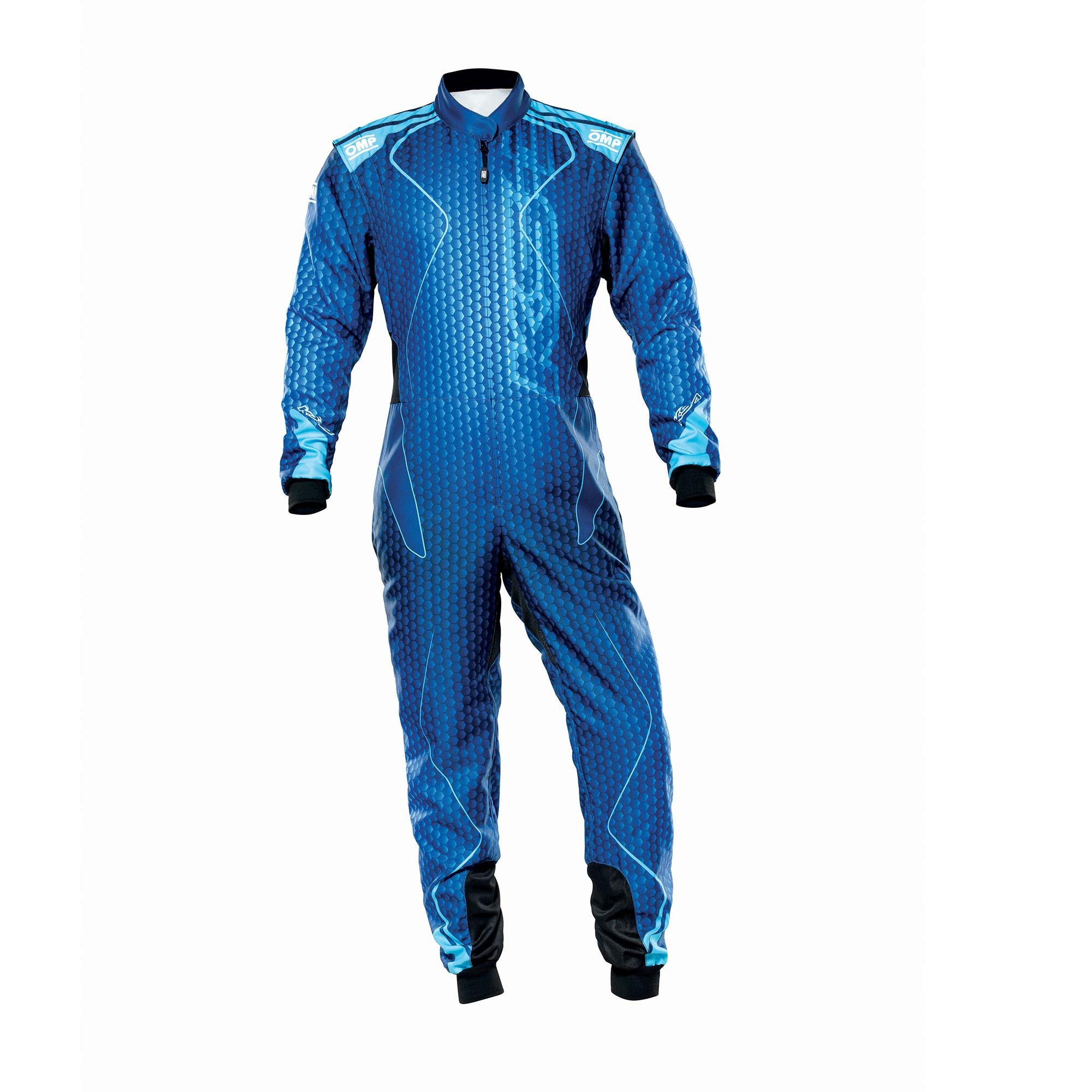 OMP KA0-1730-AK1-244-160 KS-3 ART Karting suit, CIK, children, navy blue/cyan, size 160 Photo-0 