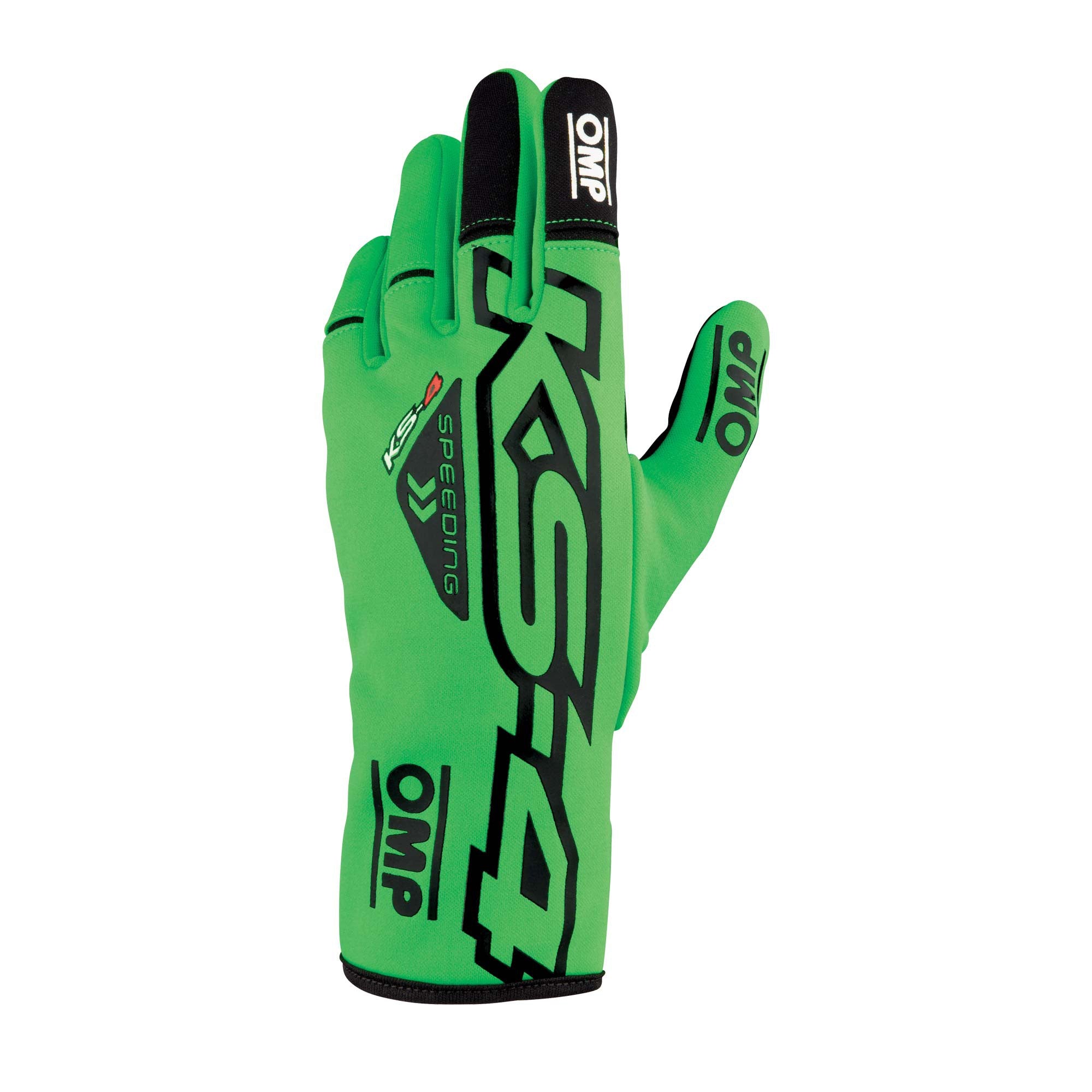 OMP KB0-2750-A01-231-S Karting Gloves KS-4 MY2023, Fluo Green / Black, Size S Photo-0 