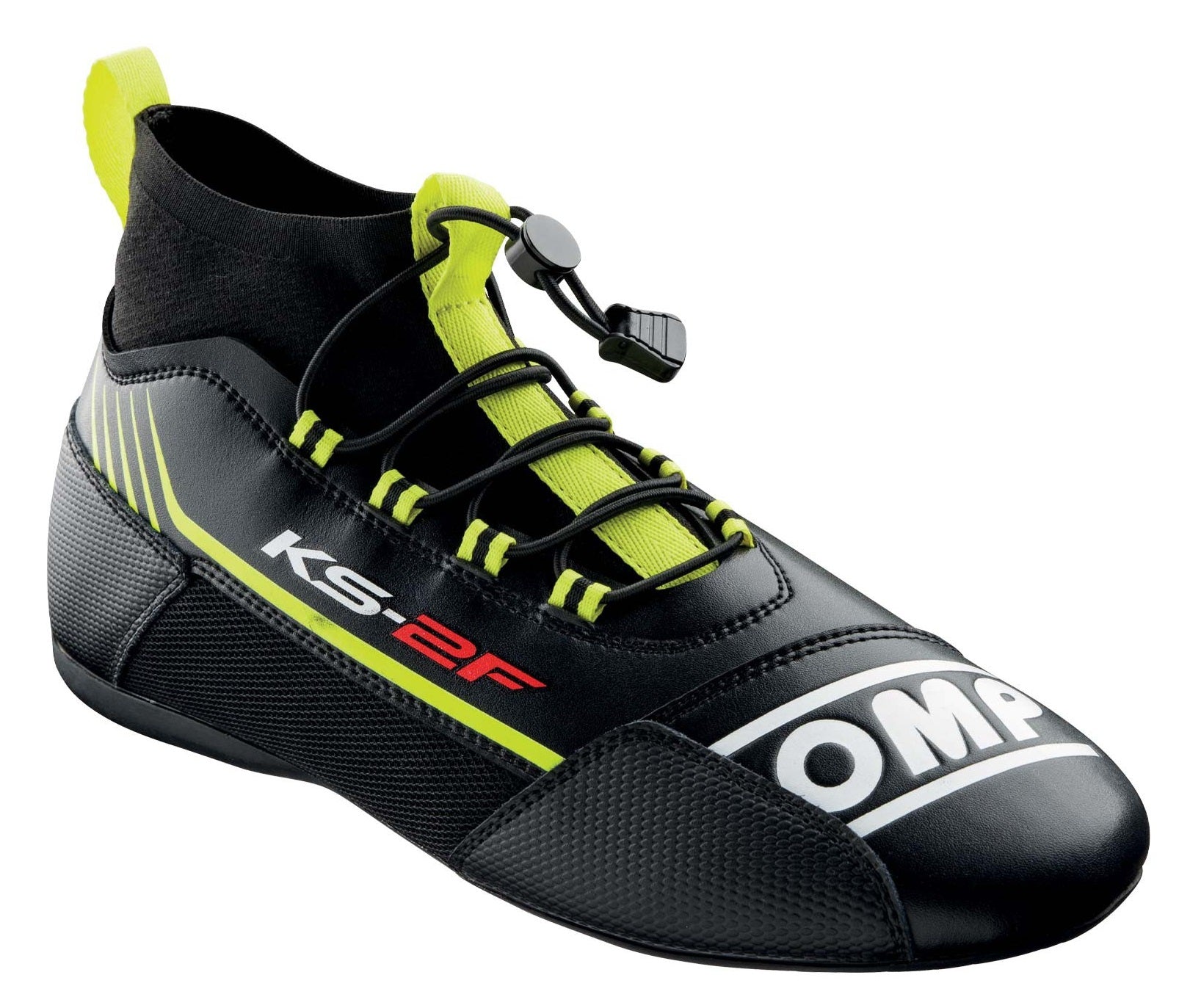 OMP KC0-0830-A01-178-39 KS-2F Karting shoes, black/fluo yellow, size 39 Photo-0 