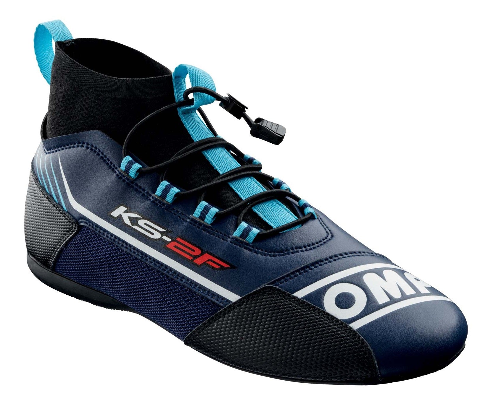 OMP KC0-0830-A01-244-40 KS-2F Karting shoes, navy blue/cyan, size 40 Photo-0 
