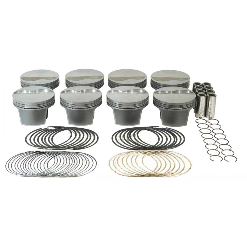 MAHLE 930244030T Piston Kit Flat Top (357cid 4.030 x 1.775CH, 3.500stroke, 5.956rod, 0.912pin, -6.5cc, 489g, 10.3CR, 4032) for FORD Small Block Photo-0 