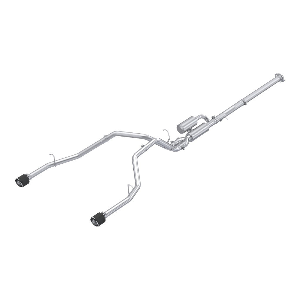 MBRP S51563CF Cat-Back 3" Armor Pro (T304 Stainless Steel / Dual with Carbon End Tips) for RAM 1500 3.0L 2025- Photo-0 
