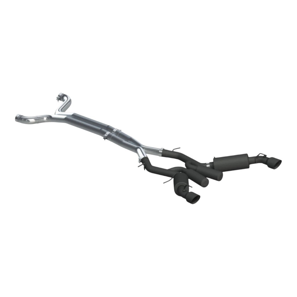 MBRP S7035BLK Cat-Back 3" Armor BLK (Black-Coated Aluminized Steel / Dual) for CHEVROLET Camaro SS 2016-2024 Photo-0 