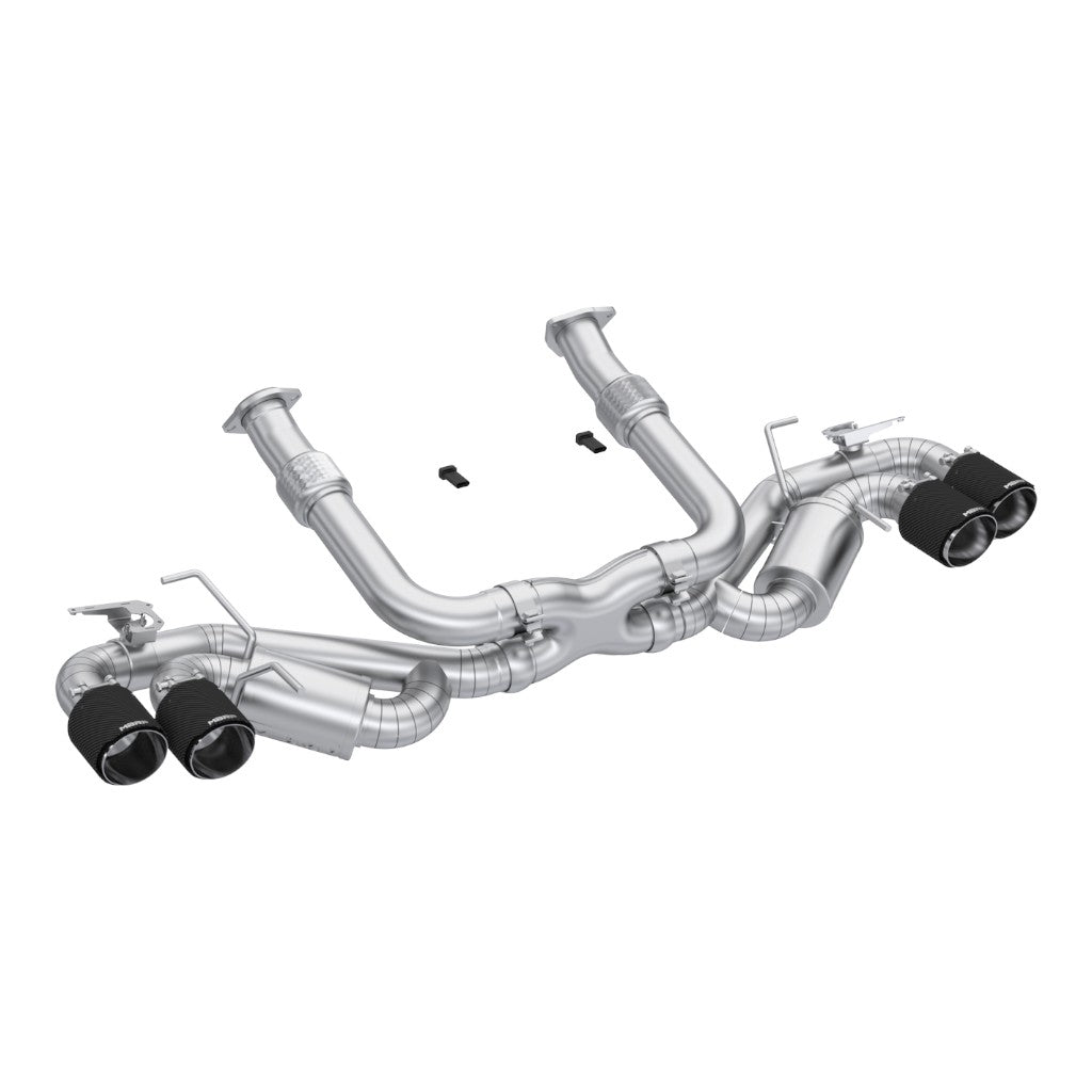MBRP S70413CF Cat-Back 3" Armor Pro (T304 Stainless Steel / Quad with Carbon End Tips) for CHEVROLET Corvette C8 6.2L 2020- Photo-0 