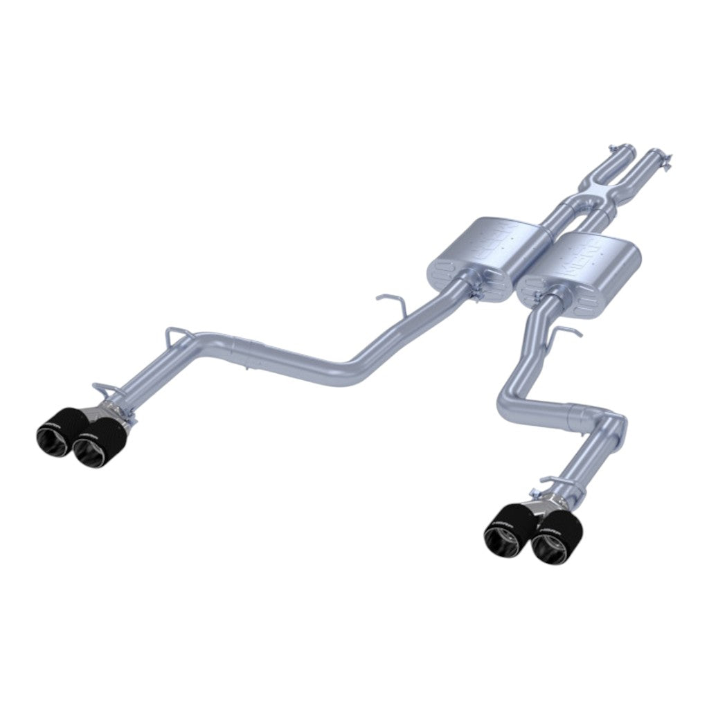 MBRP S71113CF Cat-Back 2.5" Armor Pro (T304 Stainless Steel / Dual with Carbon Tips) for DODGE Challenger V6 3.6L 2015-2023 Photo-0 