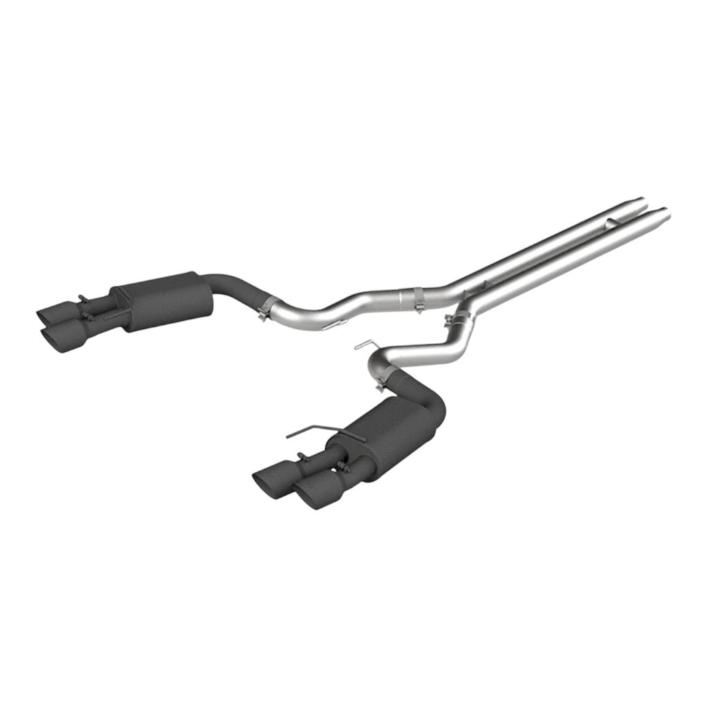 MBRP S7205BLK Cat-Back 3" Armor BLK (Black-Coated Aluminized Steel / Dual) for FORD Mustang GT 5.0L 2018-2023 Photo-0 