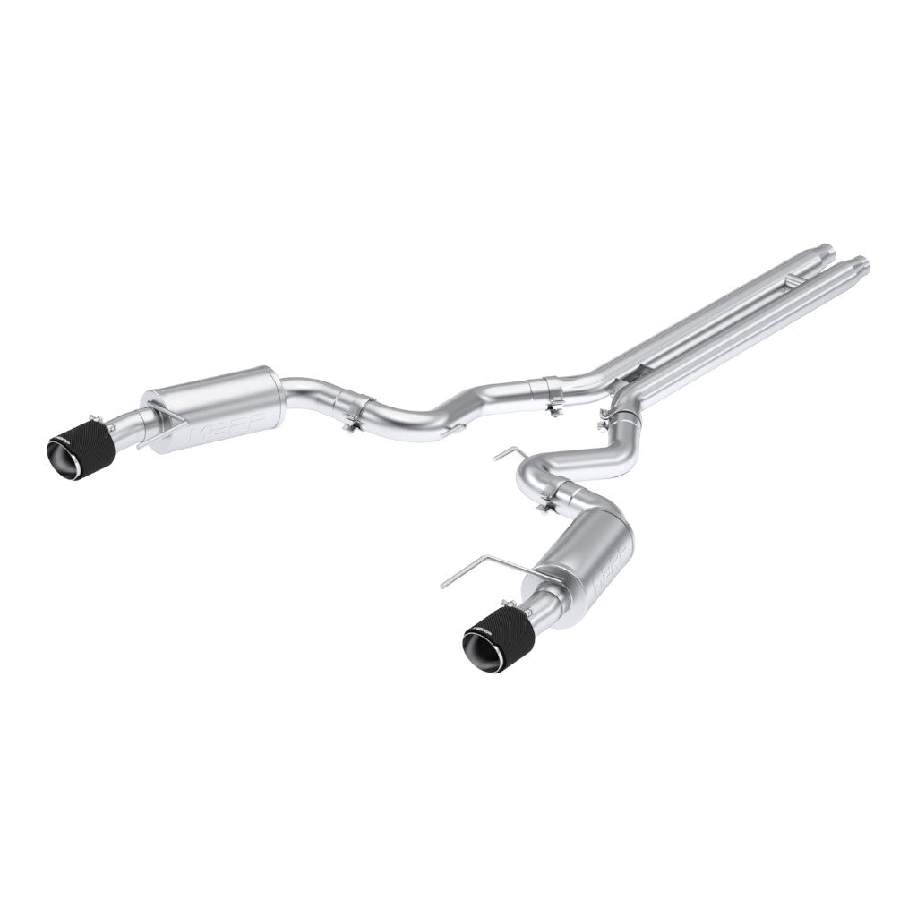 MBRP S72513CF Cat-Back 3" Armor Pro (T304 Stainless Steel / Dual with Carbon End Tips) for FORD Mustang GT 5.0L (S650) 2024- Photo-0 