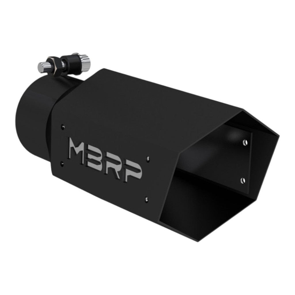 MBRP T5169BLK Exhaust Tip Armor BLK (Black Coated / 4" Inlet / 10" Length) Photo-0 
