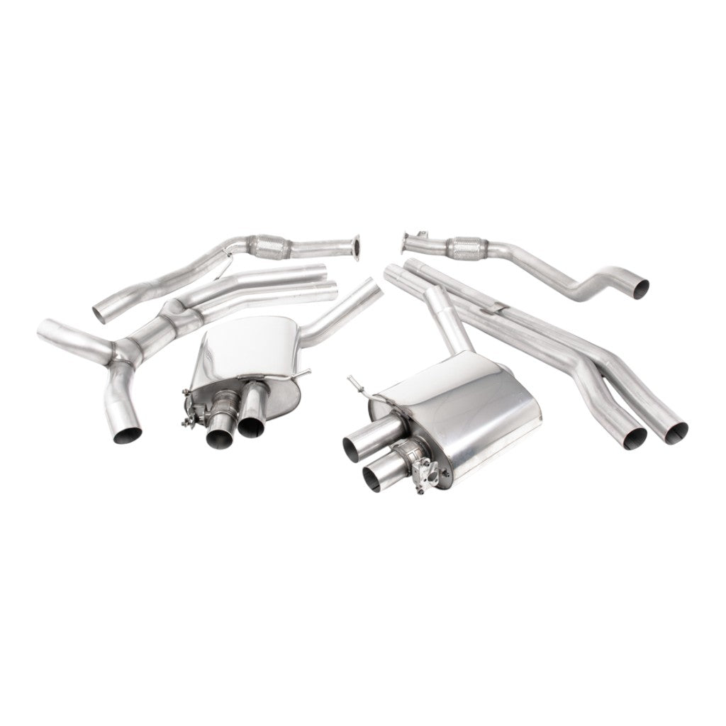 MILLTEK SSXAU1007 Cat-Back Exhaust, 2.76" (Titanium Trims) for AUDI RS5 Sportback (B9.5) Non-OPF 2019- Photo-0 