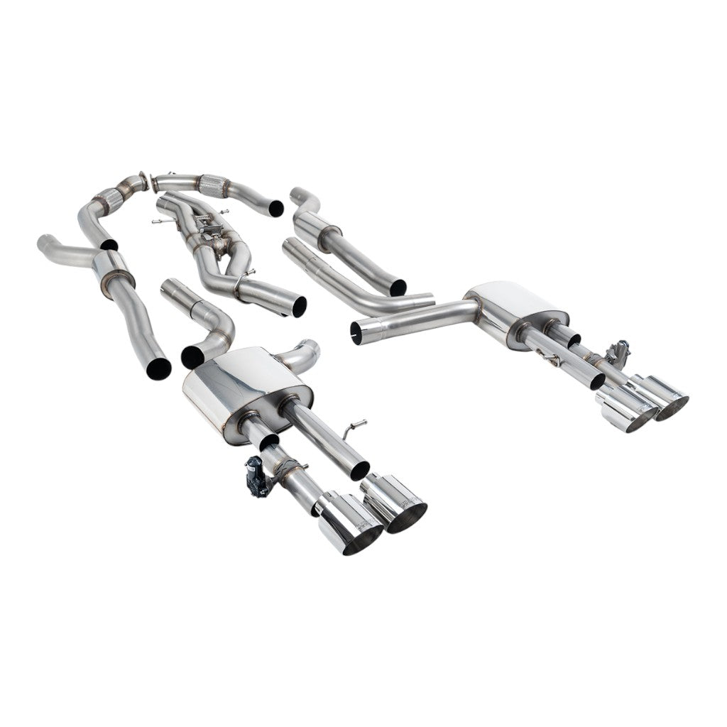 MILLTEK SSXAU1060 Cat-Back Exhaust, 3.15" (Polished GT-115 Trims) for AUDI S8 (D5) Non-OPF/GPF 2020- Photo-0 