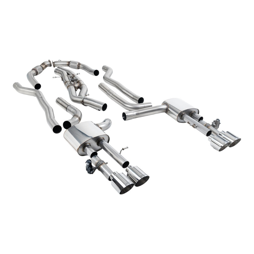 MILLTEK SSXAU1065 Cat-Back Exhaust, 3.15" (Polished GT-115 Trims) for AUDI S8 (D5) Non-OPF/GPF 2020- Photo-0 