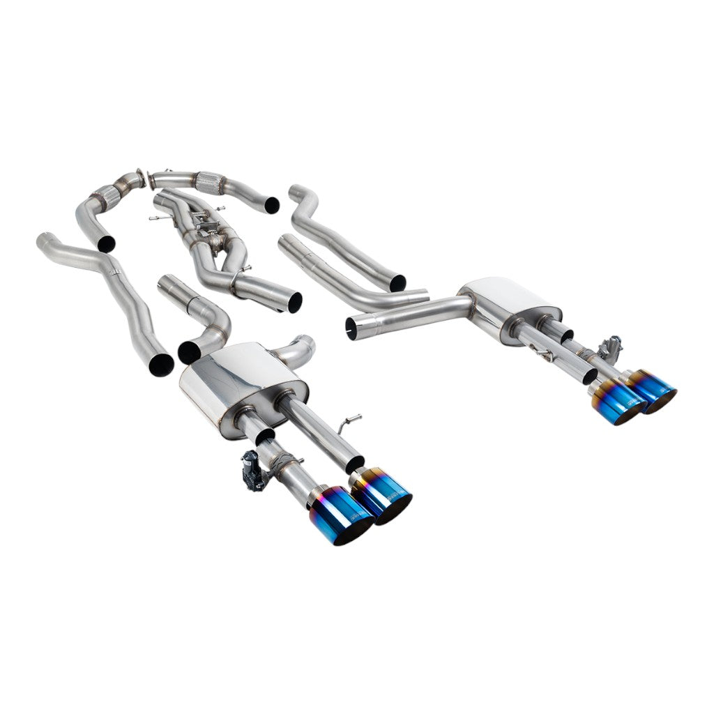 MILLTEK SSXAU1068 Cat-Back Exhaust, 3.15" (Blue Titanium GT-115 Trims) for AUDI S8 (D5) Non-OPF/GPF 2020- Photo-0 