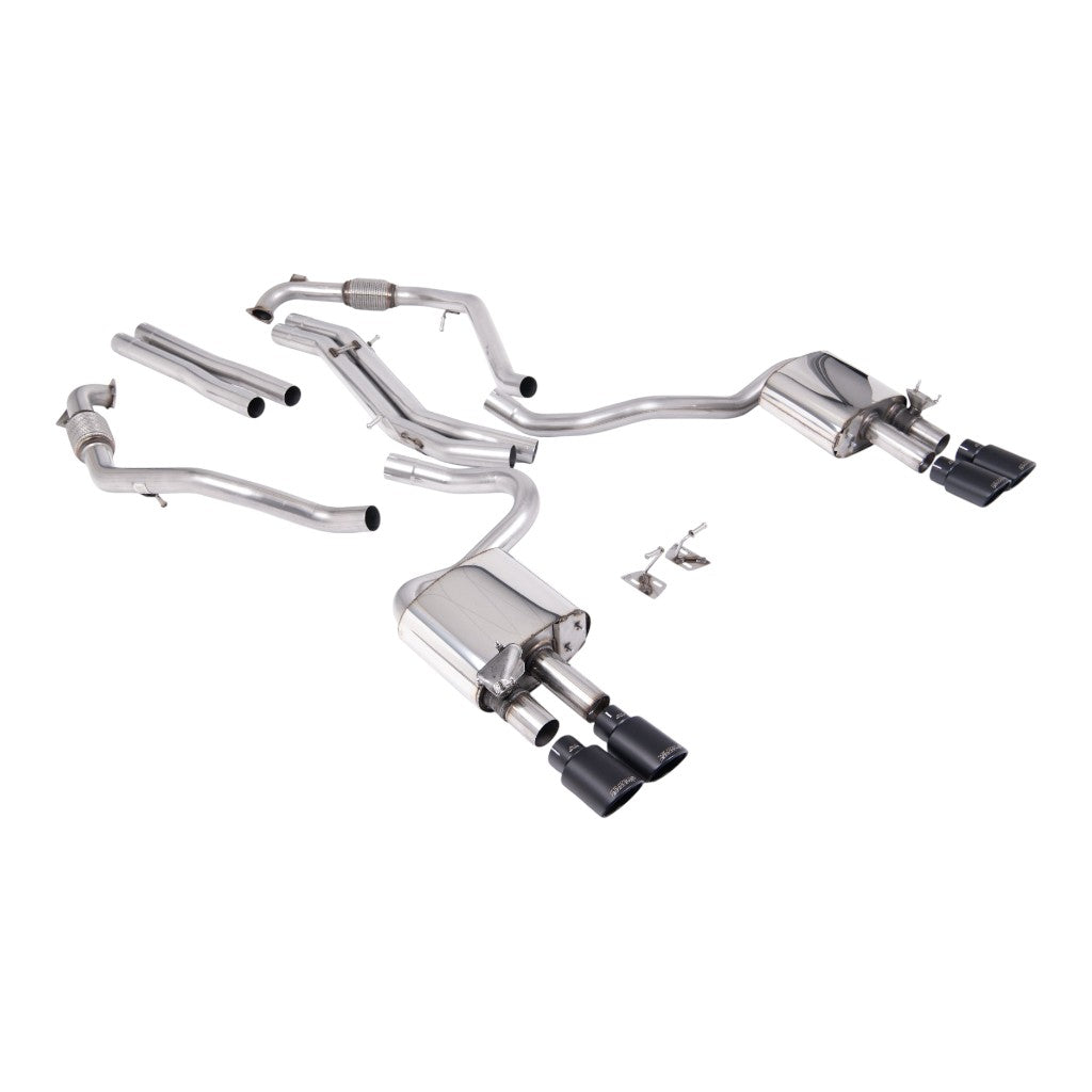 MILLTEK SSXAU1118 Cat-Back Exhaust, 2.5" (Cerakote Black Ovals Trims) for AUDI S5 (B9) 2017- Photo-0 