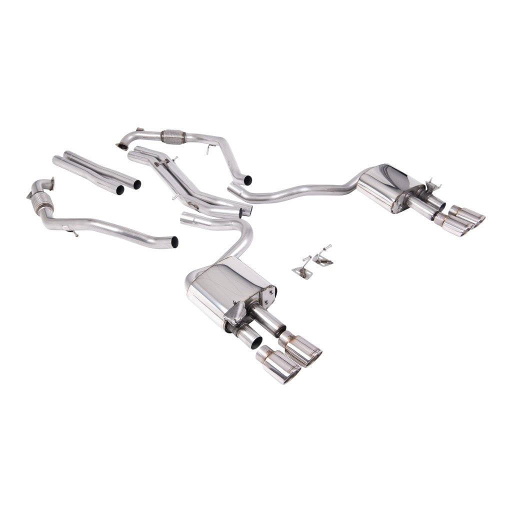 MILLTEK SSXAU1119 Cat-Back Exhaust, 2.5" (Polished Ovals Trims) for AUDI S5 (B9) 2017- Photo-0 