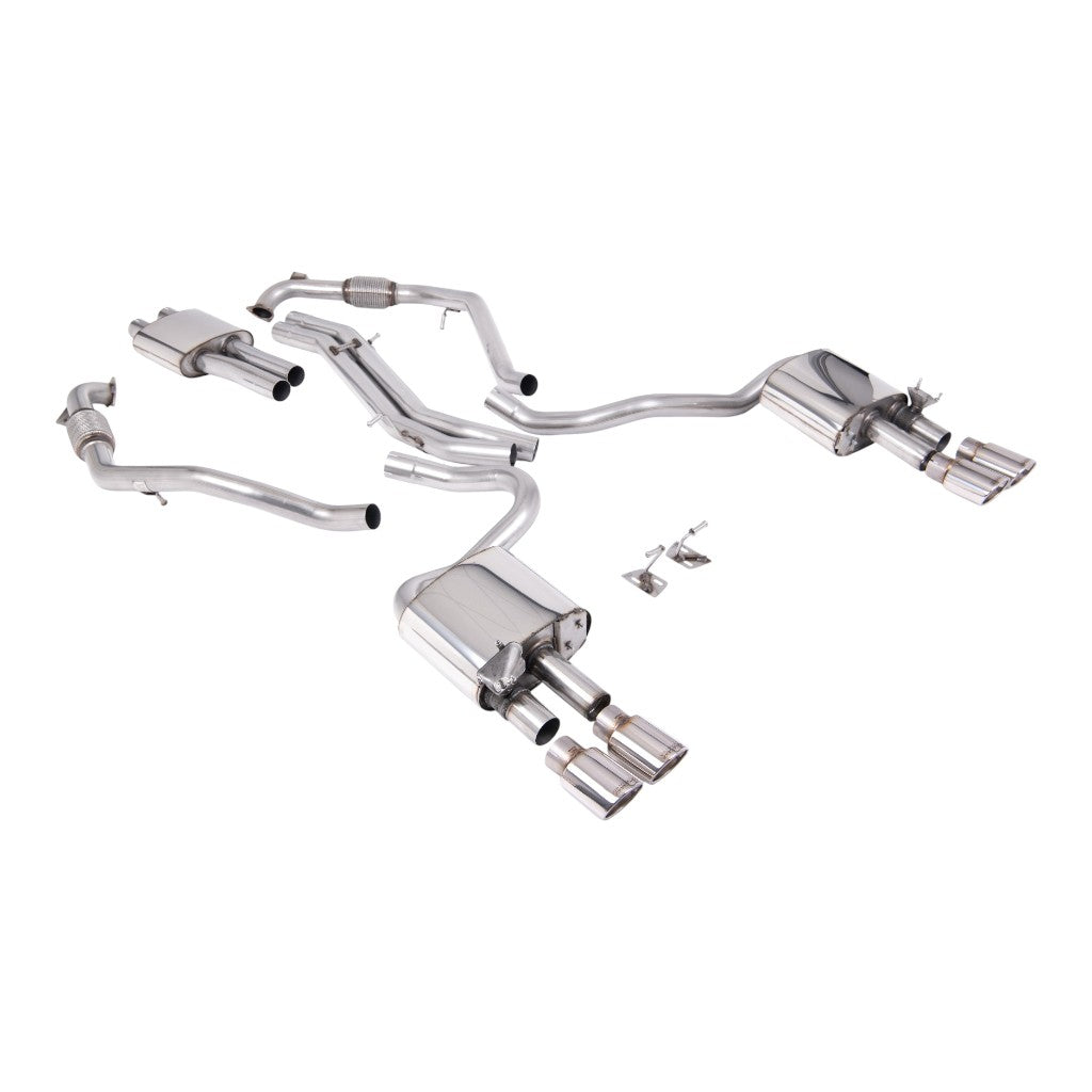 MILLTEK SSXAU1125 Cat-Back Exhaust, 2.5" (Polished Trims) for AUDI S5 (B9) 2017- Photo-0 