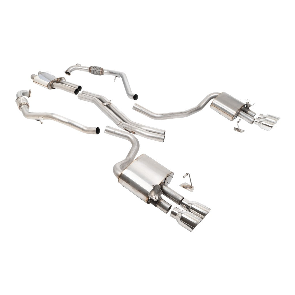 MILLTEK SSXAU1192 Cat-Back Exhaust, 2.5'' (Quad GT-100 Polished Trims) for AUDI S5 Sportback RHD (B9) 2017- Photo-0 