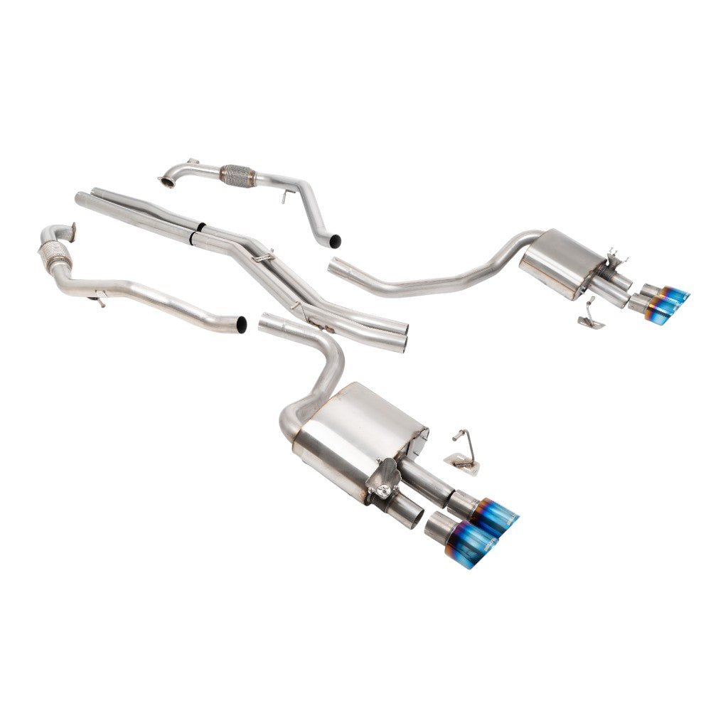 MILLTEK SSXAU1201 Cat-Back Exhaust, 2.5'' (Quad GT-100 Blue Titanium Trims) for AUDI S5 Sportback RHD (B9) 2017- Photo-0 
