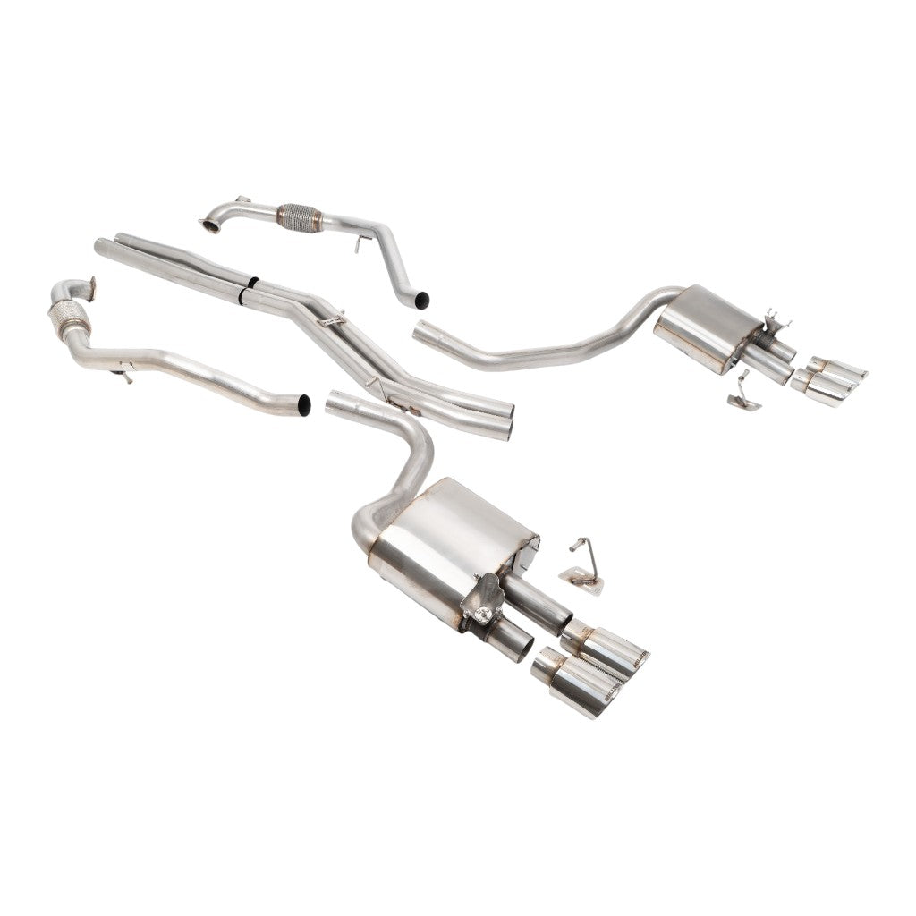 MILLTEK SSXAU1202 Cat-Back Exhaust, 2.5'' (Quad Polished Trims) for AUDI S5 Sportback RHD (B9) 2017- Photo-0 