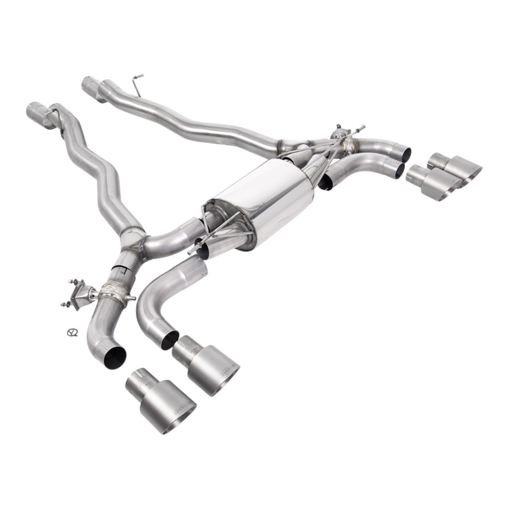 MILLTEK SSXBM1176 Axle-Back Exhaust, 3.15" (Brushed Titanium GT-100 Trims) for BMW M5 / M5 Competition (F90) Photo-0 