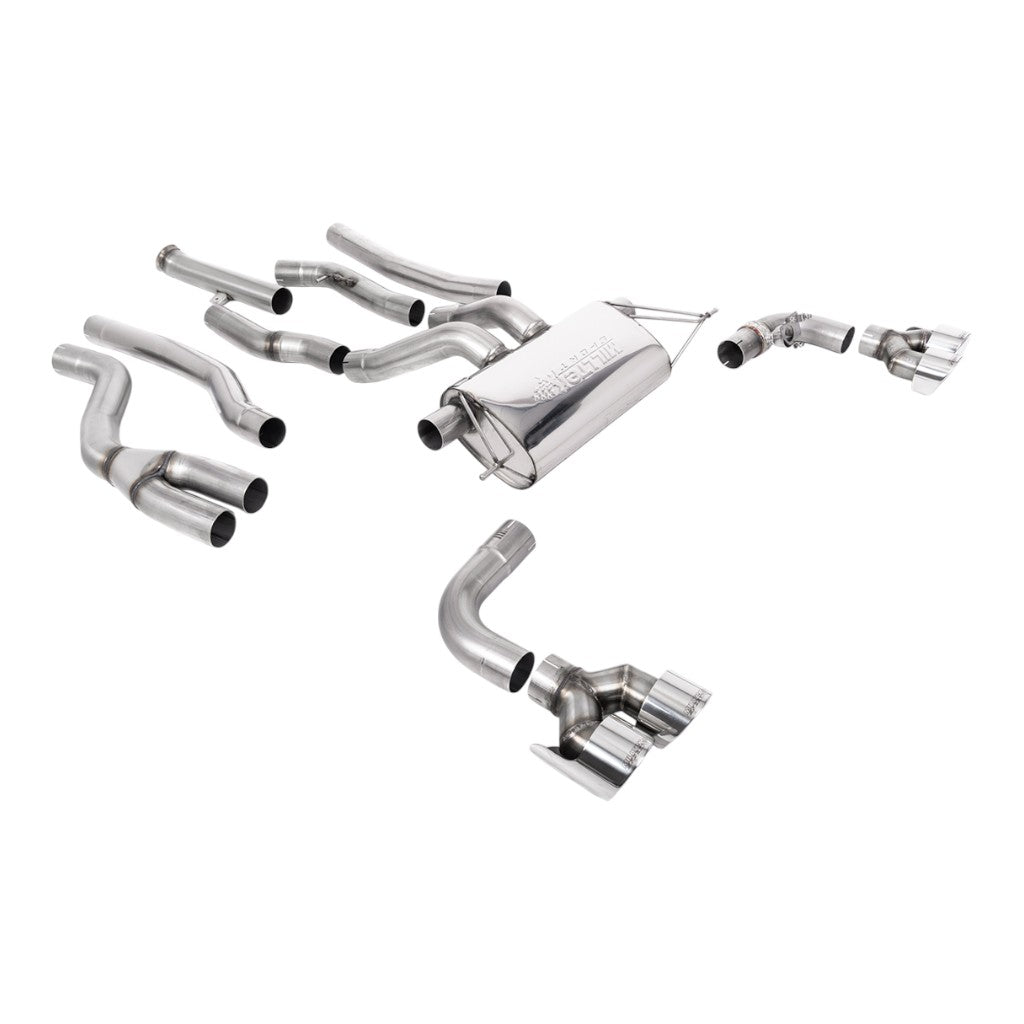 MILLTEK SSXBM1223 Cat-Back Exhaust, 3" (Polished GT-100 Trims) for BMW M240i XDrive (G42) OPF/GPF Photo-0 
