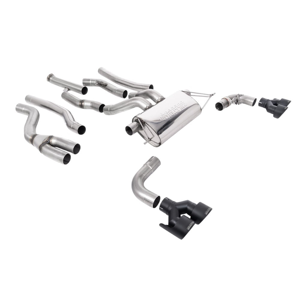 MILLTEK SSXBM1224 Cat-Back Exhaust, 3" (Cerakote Black GT-100 Trims) for BMW M240i XDrive (G42) OPF/GPF Photo-0 