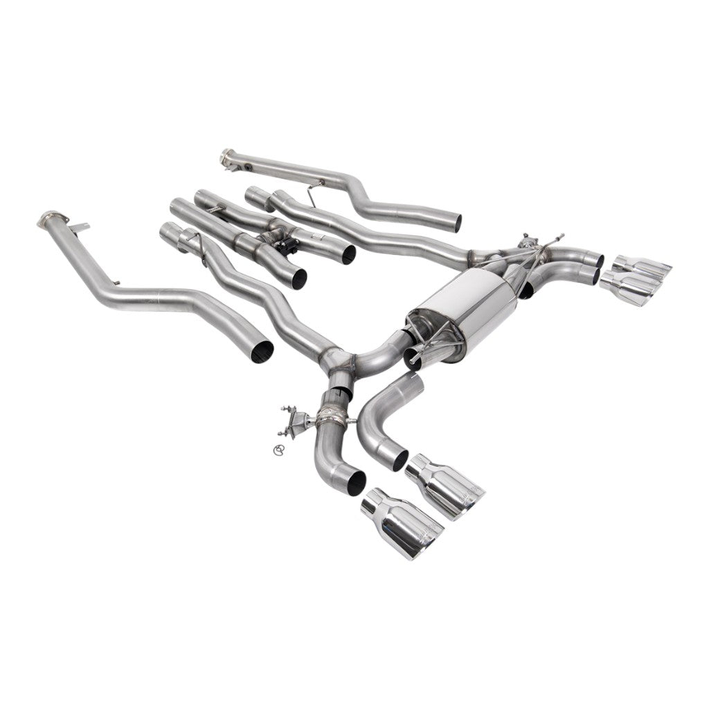 MILLTEK SSXBM1227 Cat-Back Exhaust, 3.15" (Polished GT-100 Trims) for BMW M5 / M5 Competition LCI (F90) OPF/GPF Photo-0 