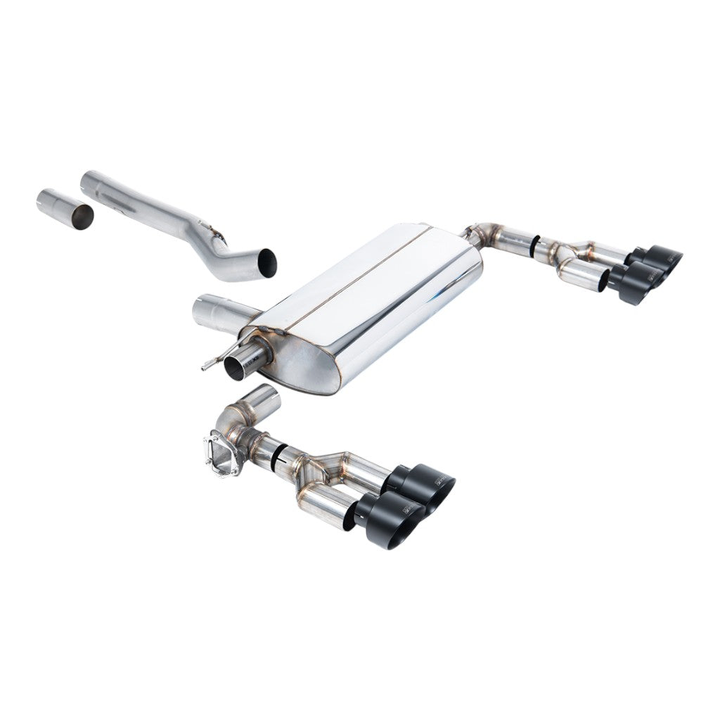 MILLTEK SSXBM1245 Filter-Back Exhaust, 3" (Cerakote Black GT-100 Trims) for BMW M135i xDrive (F40) OPF/GPF Photo-0 